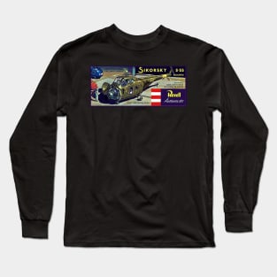 Model Kit Box Art - Sikorsky Helicopter Long Sleeve T-Shirt